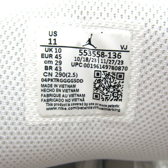 Air Jordan 1 Low Triple White Sneakers Men's Size 11 NEW - Picture 11 of 15